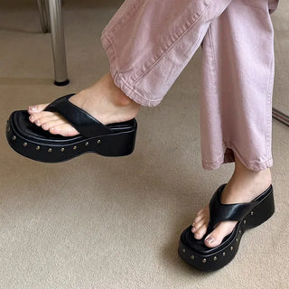 Studded Platform Flip-flops