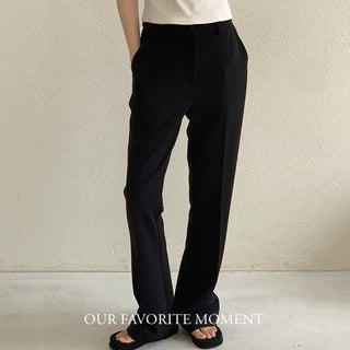 Stretchy Cover Elastic Waist Bootcut Slacks
