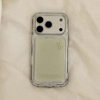 [Set] Warm Plain MagSafe Gel Hard Phone Case + MagSafe Clear Card Wallet