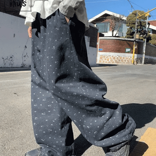 Timder Cotton Wide Elastic Waist Flower Pants