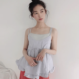 New Sain Frill V-Neck Bustier Blouse