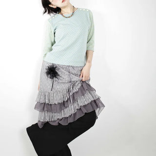 Lace tiered midi skirt