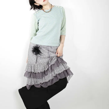 Lace tiered midi skirt