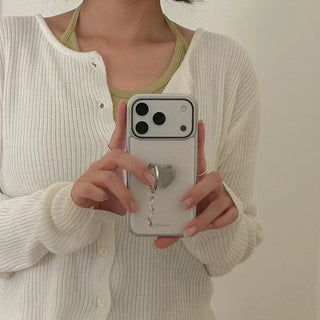 [SET] Milk Blossom Silver Bumper Case + Heart Smart Ring