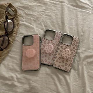 Warm Leopard iPhone 18 Pro Galaxy Epoxy Silver Bumper Case