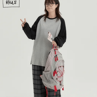Ware Color Block Raglan Round Long Sleeve Tee