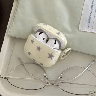 Cream Veil Pod Dot Glossy Hard AirPods Buds Pro 3 Live Case
