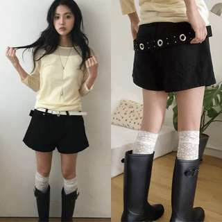 Feb Belt Point Cotton Shorts