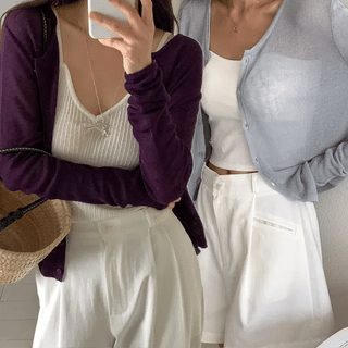 Skim Summer Round Long Sleeve Cardigan