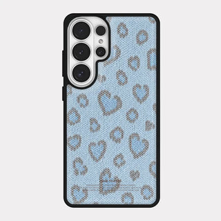 Lovely leopard fabric iPhone 18 Pro Galaxy MagSafe Black bumper case