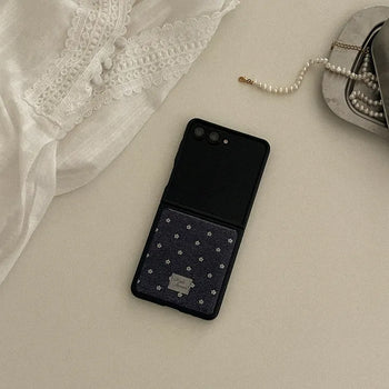 Denim Bloom Galaxy Epoxy Zflip Fold 8 Black Bumper Phone Case