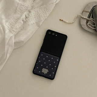 Denim Bloom Galaxy MagSafe Z-Flip Fold 8 Black Bumper Phone Case