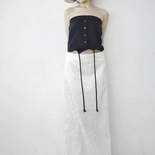 Jacquard satin maxi skirt