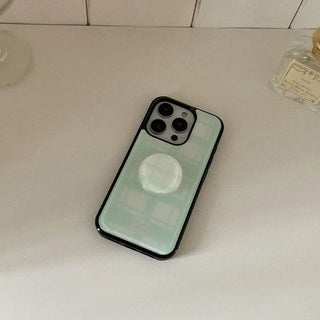 Bright Check Bloom iPhone 18 MagSafe Black Bumper Case