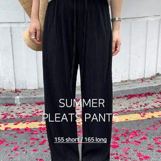 Prim Cool Pleated Wide Elastic Waist Pants