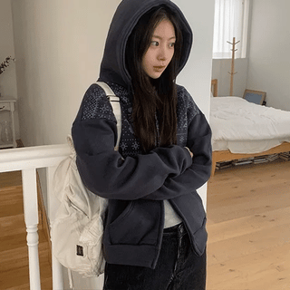 Deep Over Two-Way Fleece Zip-Up Hoodie