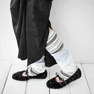 Sparkle ribbon flat shoes