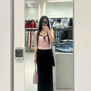 Caitlin Asymmetrical Lace Long Skirt