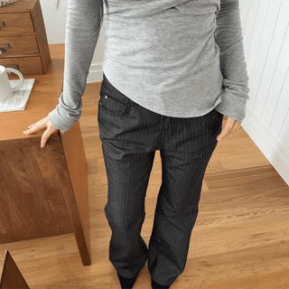 Seine Non-Faded Striped Bootcut Pants