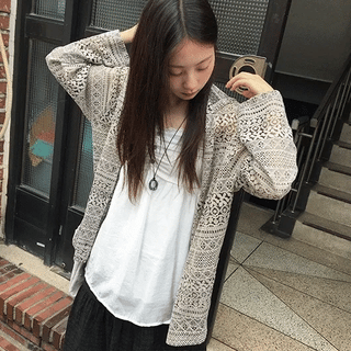 Roca Vintage Lace Hooded Cardigan