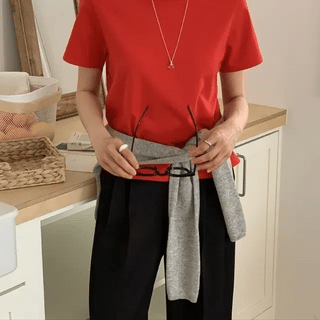Going Ribbed Slim Short Sleeve Tshirt