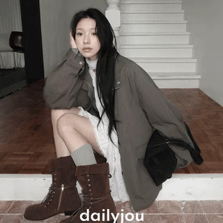 Norwood Oversized High-Neck Raglan Half Field Jacket