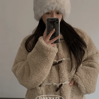 Fluffy Teddy Fur Duffle Jacket