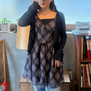Frill Ribbon Sheer Cardigan