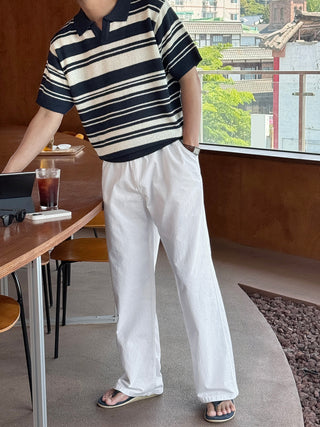 Libero Pigment Linen Long Wide Pants