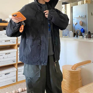 Hooded denim jacket