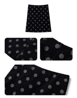 [NECY] Corduroy Dot Straight Skirt
