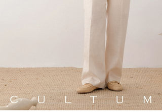 [CULTUM] Linen Blend Drawstring Pants