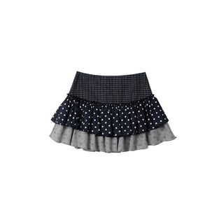 [NECY] Floral Dot Patchwork Cake Skirt (2ver)