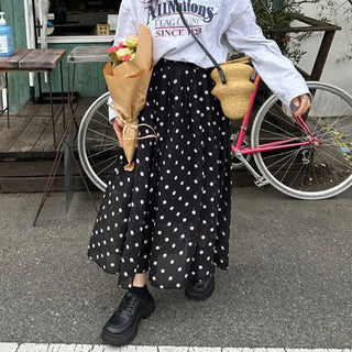 Polka dot long skirt
