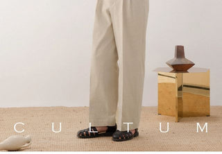 [CULTUM] Wide Leg Pleated Trousers