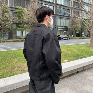 Black denim jacket