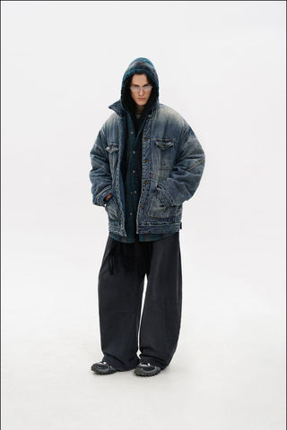 [MASONPRINCE] Plaid Hooded Padded Jacket