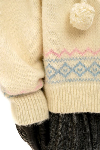 [Moromoro2] Fair Isle Snowflake Sequin  Sweater