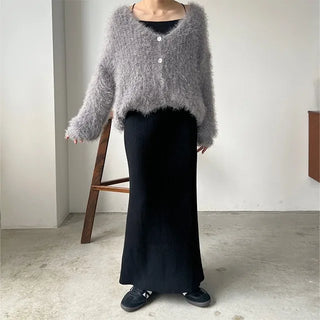 Long knit skirt