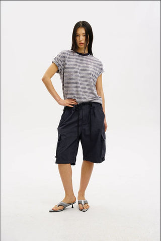 [MASONPRINCE] Reverse Seam Striped Tee