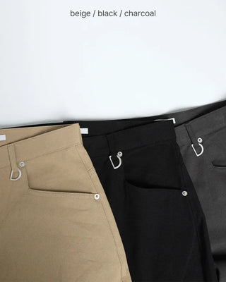 Back flap pocket curved pants