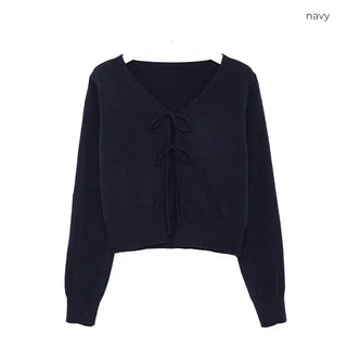 Ribbon knit cardigan