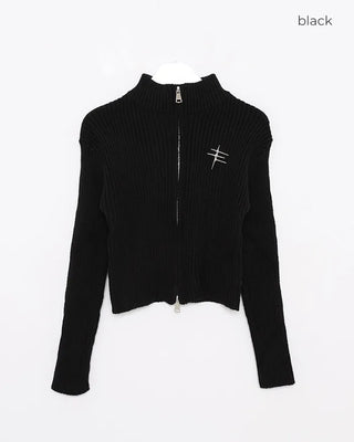 Rib knit cardigan