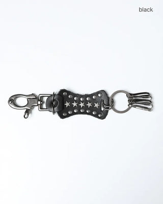 Star Studded Leather Keyring