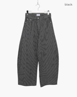 Striped denim pants