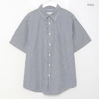 Unisex striped short-sleeved shirt