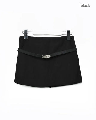 Belt set basic mini skirt