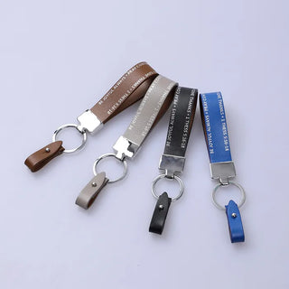 Lettering Leather Keyring
