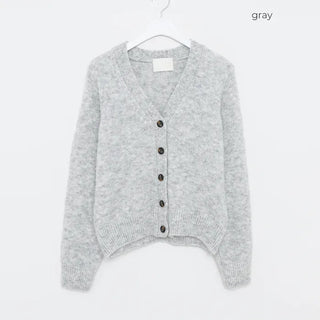Wool V-neck button cardigan
