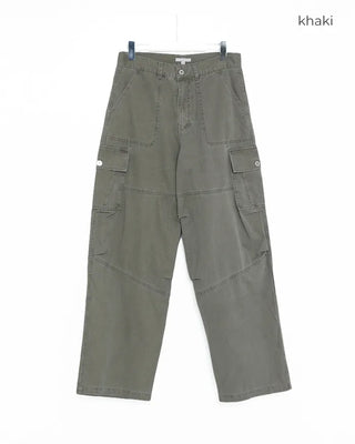 (Unisex) Vintage Wash Flap Cargo Pocket Pants